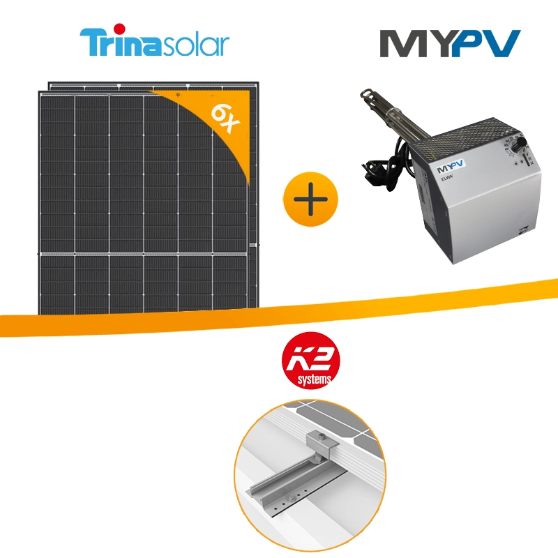 Netzautarke 2,8 kWp Photovoltaikanlage mit Heizstab für Trapezblech