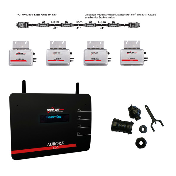 Power One Modulwechselrichter Set, Trunk-Bus-Stecker, Kabelbaum, Aurora CDD, Power-One Scanner, Elektronikset, Trunk-Bus System, Kabelgehäuse, UTC-Adapter, Aurora CDD, Power One