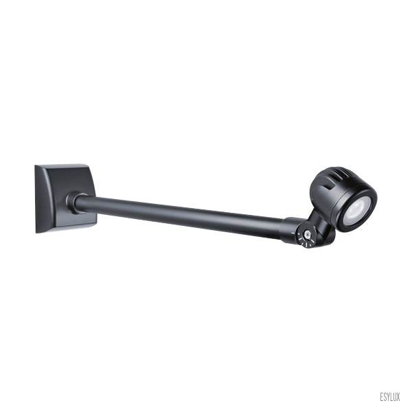 ESYLUX LED-Spot 4W mit Ausleger schwarz, Armlampe, LED-Lampe, Wandleuchte, Schwarz, kugelkopf, Wandlampe, Leseleuchte, LED-Lampe, Wandarm, Schwarz