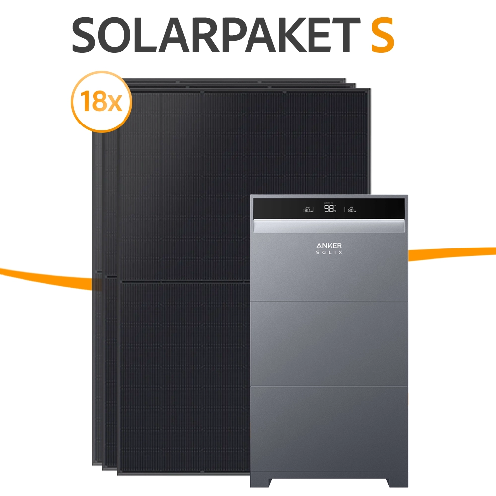 8 kWp Solarpaket S - Anker + JA Solar Fullblack