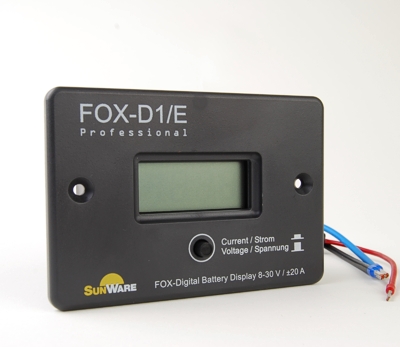 SunWare FOX-D1E Displayanzeige, 20A, 8-30V