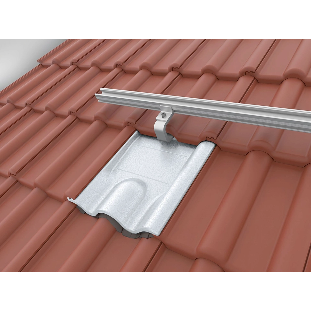 Dachrinnen-System, Dachrinne, Tondachziegel, Metallhalter, Montageset