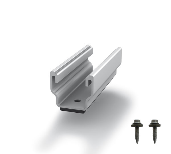 K2 Systems MultiRail 10 Set mit EPDM Band , Aluminium Schiene, Spurprofil, U-Kanal, Montagehalter, Schrauben enthalten, Aluminiumkanal, U-Profil, Montageschiene, Gleiter, Schrauben