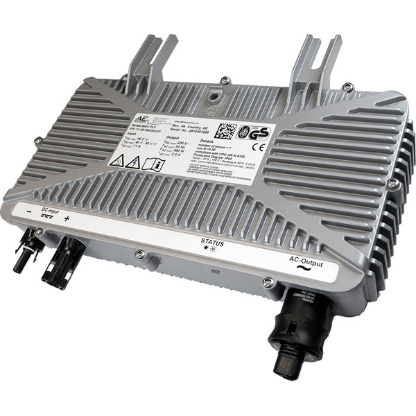 AEconversion INV500-90 PLC Modulwechselrichter, DC-AC inverter, industrieller Adapter, Kühlrippen, 2x Anschlüsse, Statusanzeige, dihns, unknown