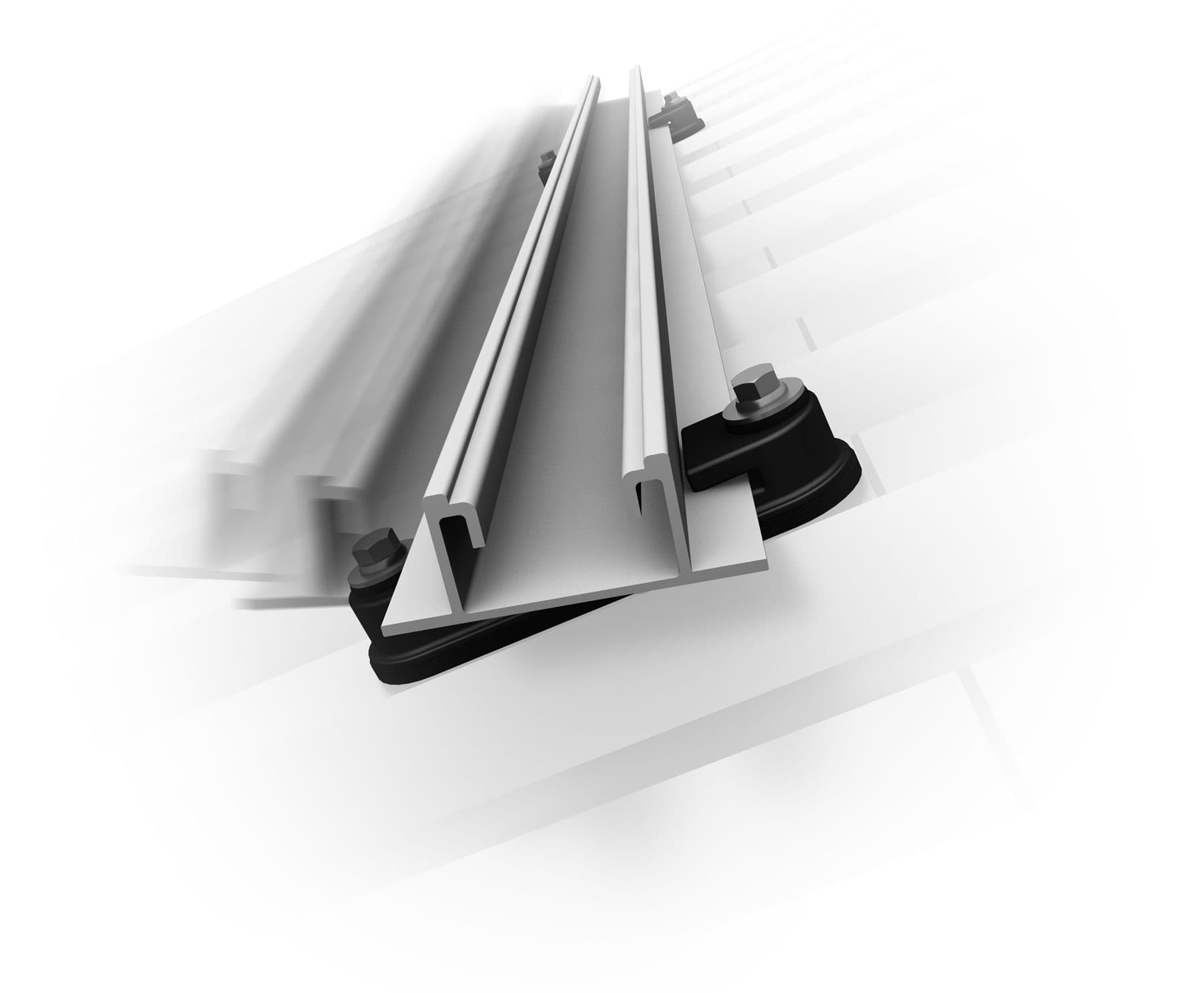 Solar-Montageschiene, Aluminiumprofil, Dachbefestigung, Klemmhalter, Silber-Schwarz