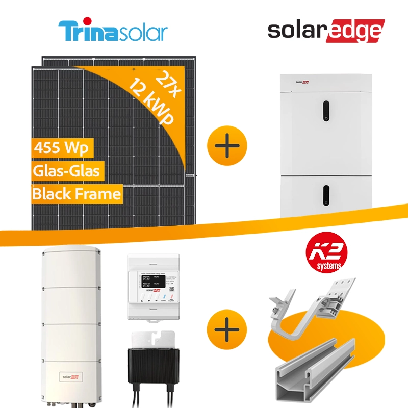 12 kWp Trina Vertex PV-Anlage + SolarEdge Home Hub Wechselrichter + Home Battery