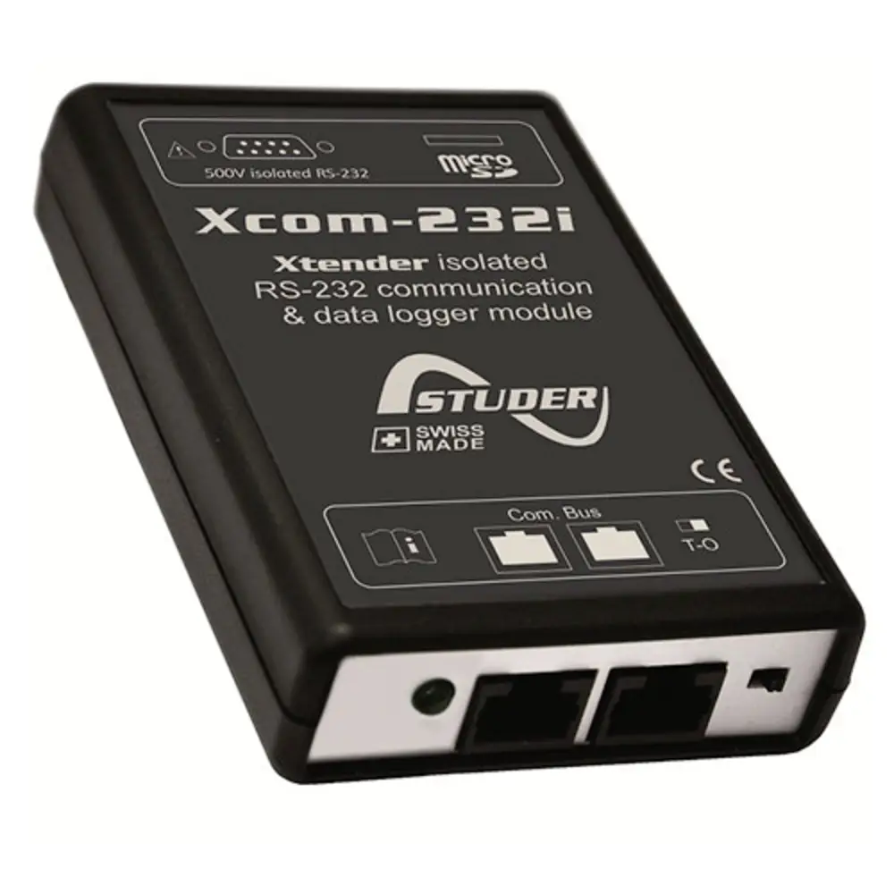 Studer Xcom-232i Kommunikationsmodul, RS-232-Modul, Datenlogger, Kommunikationsmodul, schwarzes Gehäuse, isolierte Schnittstelle