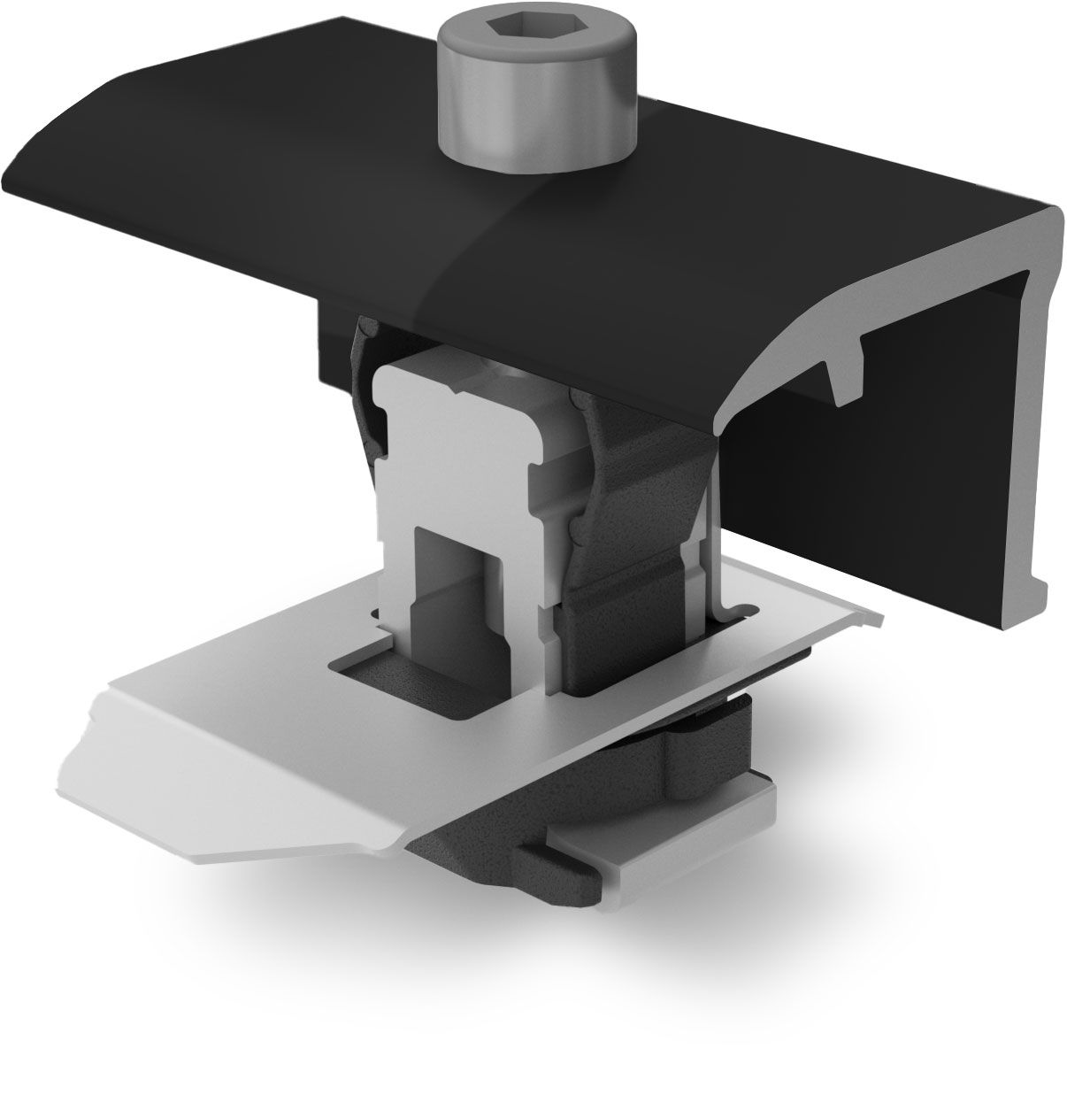 Kabelkanal, Montagehalter, Klemmhalter, Schienenclip, Gehäuse, Klemme, Schmutzfänger, Schienenadapter, Metall, Schwarz