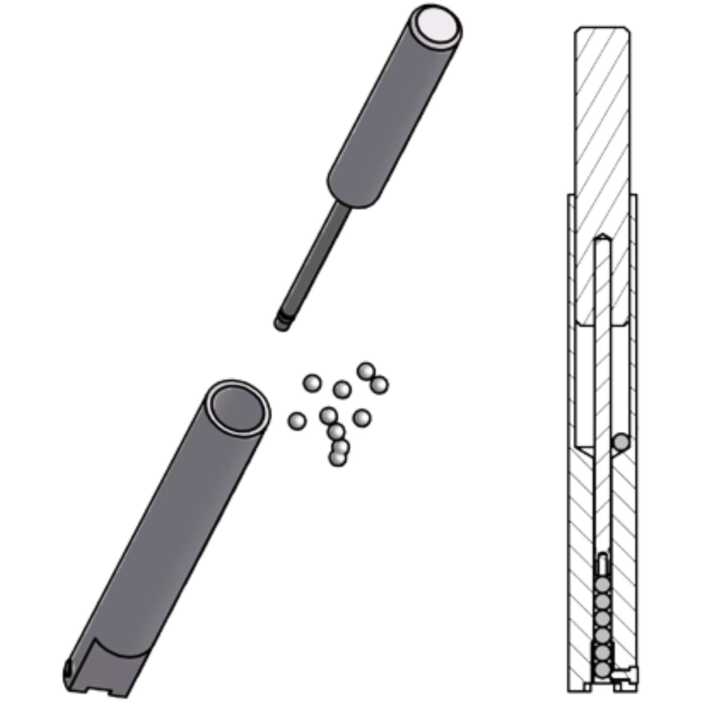 Schletter Secufix, Magnetheber, Kugelmagazin, Metallkugeln, Stiftform, Grau