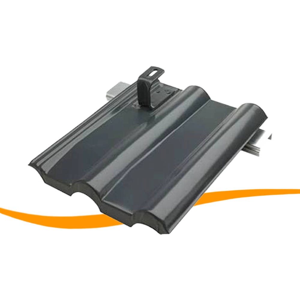 Dachziegel, Dachziegelmodell, Metalldachziegel, Dachmaterial, Dunkelgrau