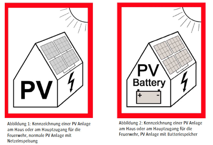 Kennzeichnung von Photovoltaikanlagen