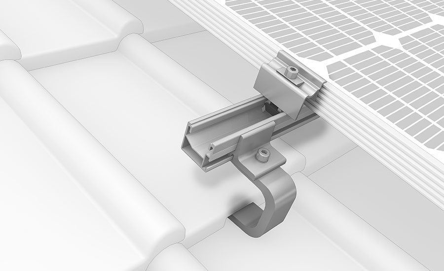 solarpanel, befestigung, klemme, rahmen, schiene