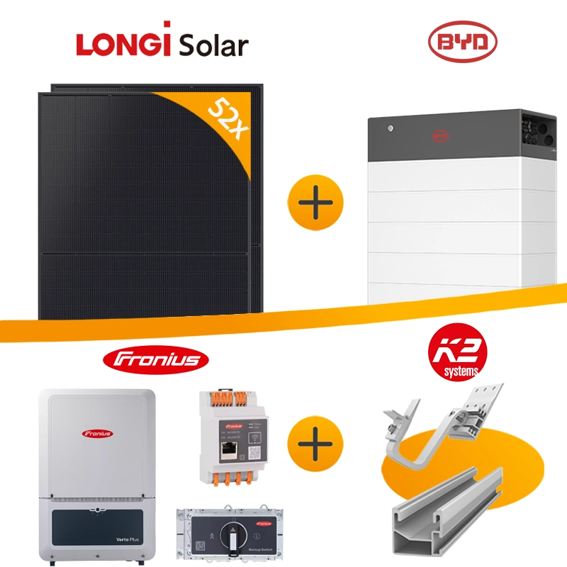 25 kWp PV-Anlage LONGi Solar ECOLIFE X10 + Fronius Verto Plus + BYD HVB
