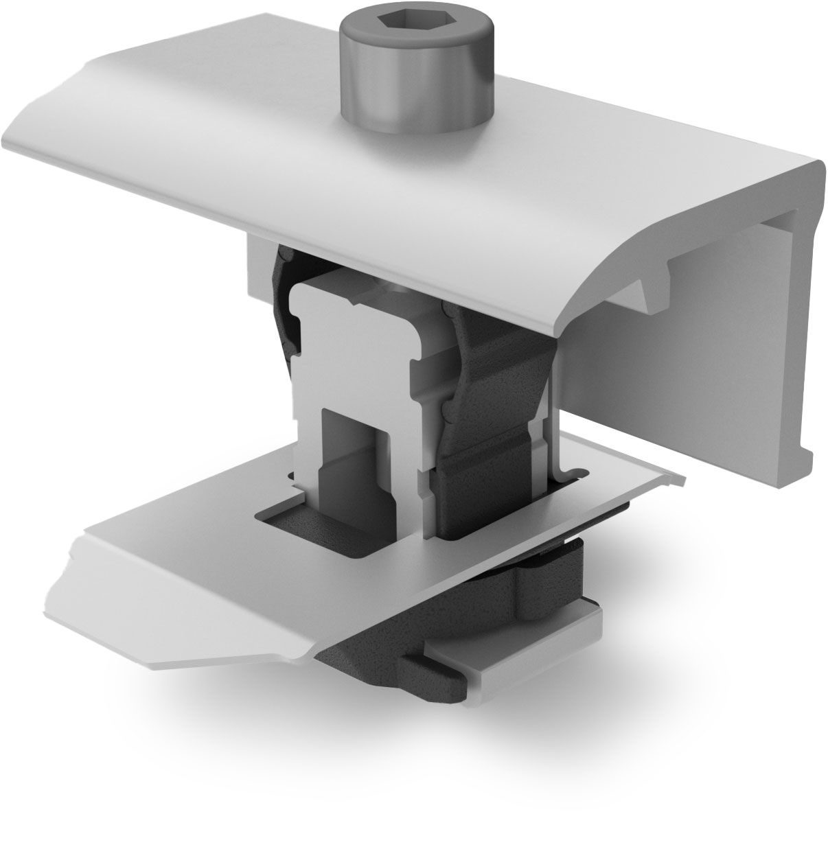 Verbinder, Clip, Haltepunkt, Fliese, Profil, Schienenhalter, Verkabelungsclip, Klemme, Metall/Plastik, Montagehalterung, Fitting, Klemme, Metall, Grau, Verbindungsstück