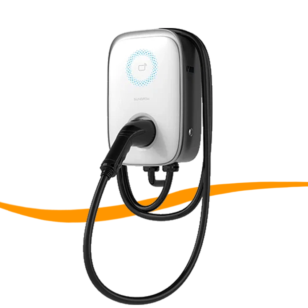 Wallbox, E-Auto-Ladestation, Ladekabel, Weiß-schwarz, Wandmontage