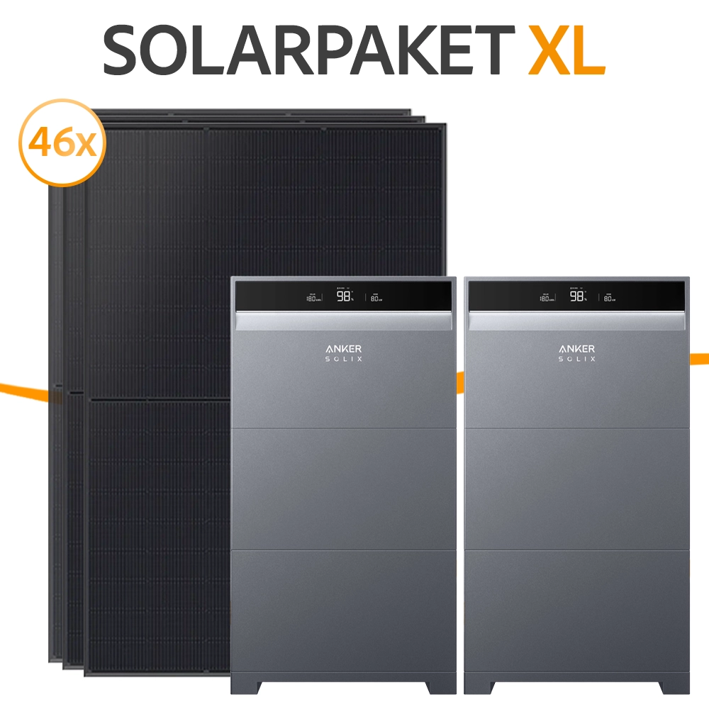 21 kWp Solarpaket XL - Anker + JA Solar Fullblack