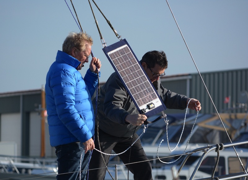 Solarladegerät, Solarpanel, Sonnenenergie, Jacke, Segelboot, Solarpanel, Segelboot, ZweiPersonen, JackeBlau, Rigg