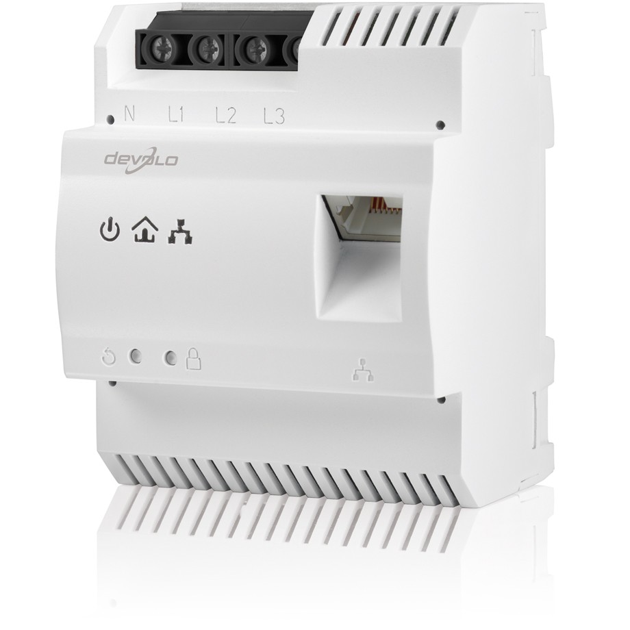 DIN-rail Modul, Automationsbauteil, Anschlussklemme, RJ45-Port, weißes Gehäuse, DIN-Rail-Modul, elektrisches Ger�t, Schienengef�ß, weißer Kunststoff, RJ45-Port