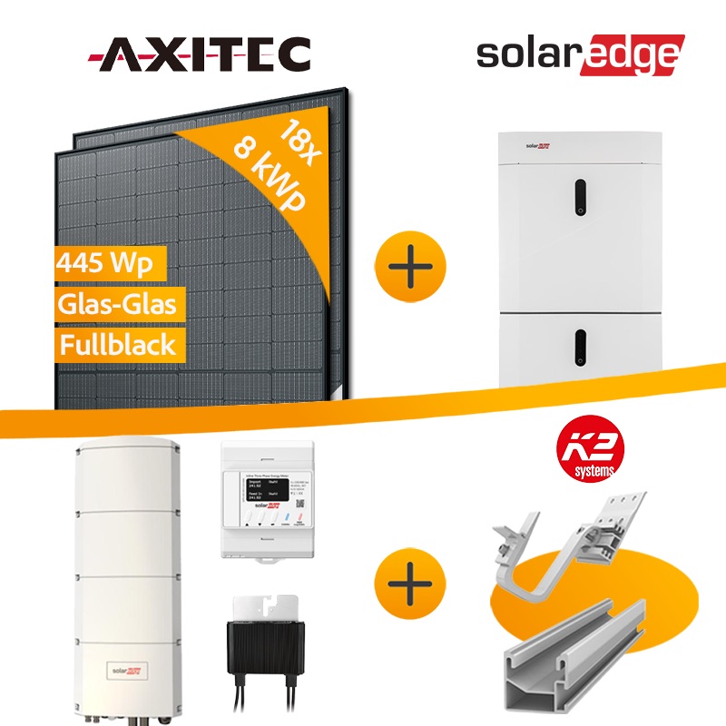 8 kWp Axitec PV-Anlage + SolarEdge Wechselrichter & Speicher