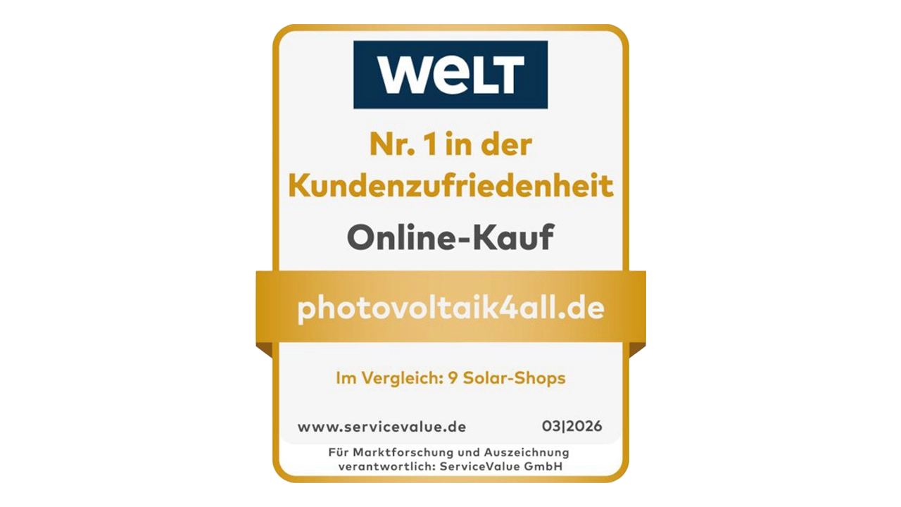 WELT 2026: Photovoltaik4all Nr. 1 in der Kundenzufriedenheit