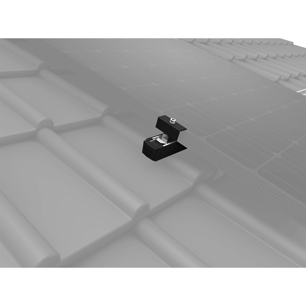 Solarmodulhalterung, Dachklemme, Photovoltaik, schwarz, Ziegeldach
