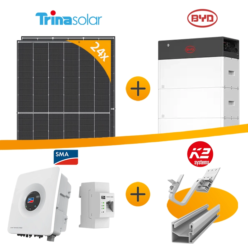 solarpanel, inverter, structure, mounting, kit, Solarmodule, Batteriespeicher, Wechselrichter, Energiezähler, Montageschienen, Solarmodul, Batteriespeicher, Wechselrichter, Montageschienen, Photovoltaik-Set