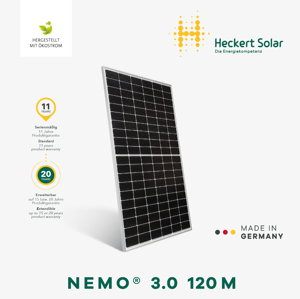 Solarpanel Heckert Solar PV Modul ➥ 305 Watt Solarmodul Solaranlage 